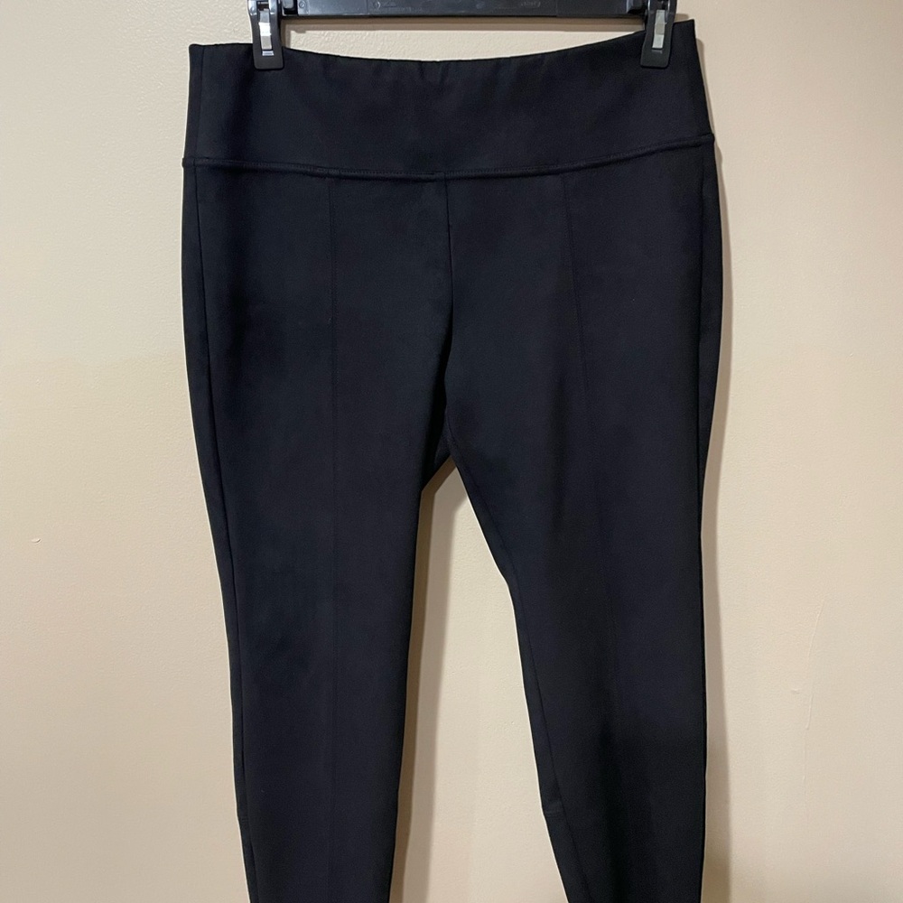 J. Jill Black High-Waisted Performance Leggings ~ Suede feel